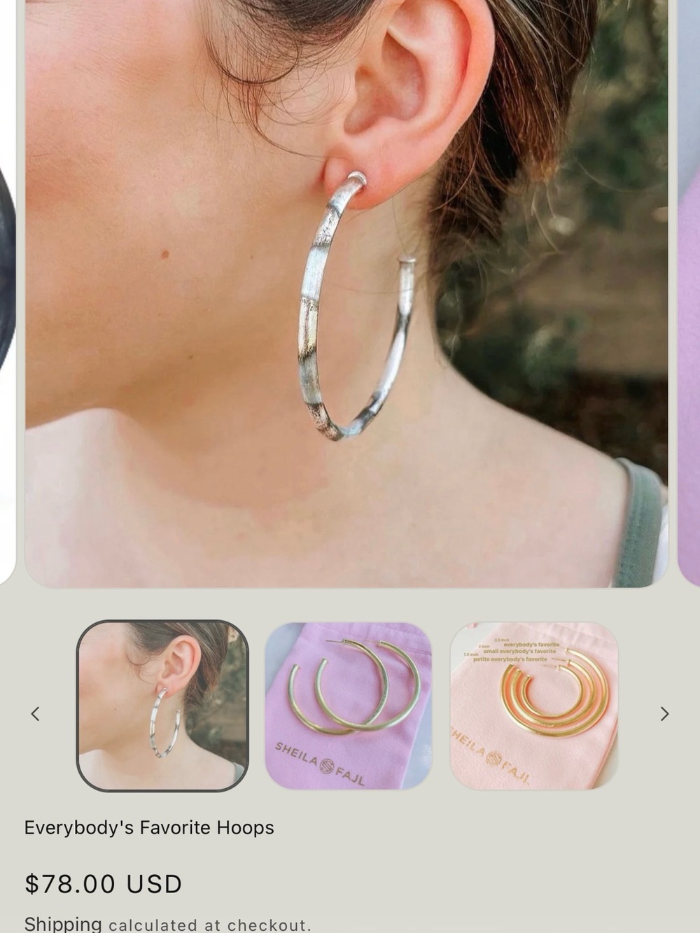 NWT Sheila Fajl Hoops
